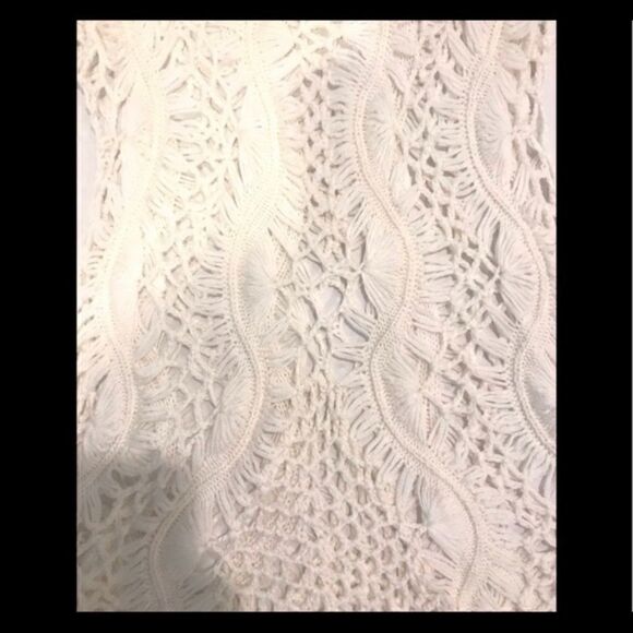 LIQUID BY SIONI OPEN KNIT CROCHET SWEATER TOP S - Picture 5 of 6